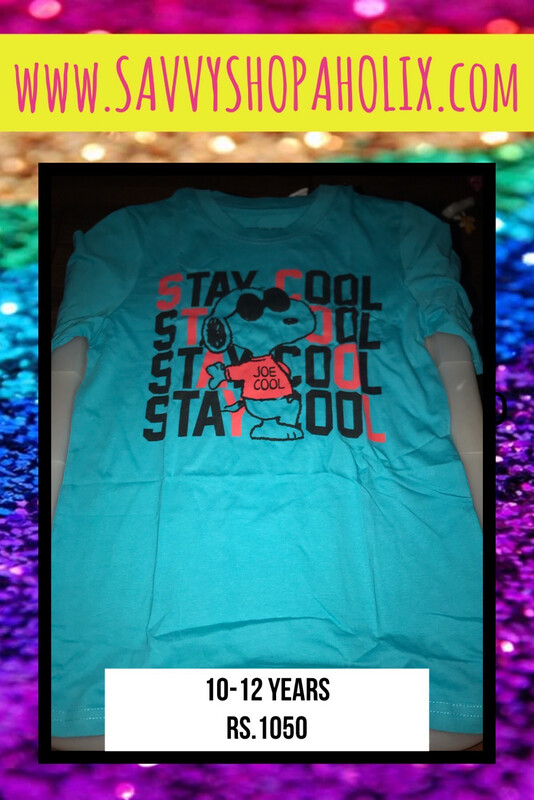 Stay Cool Snoopy Tshirt 10-12 Years
