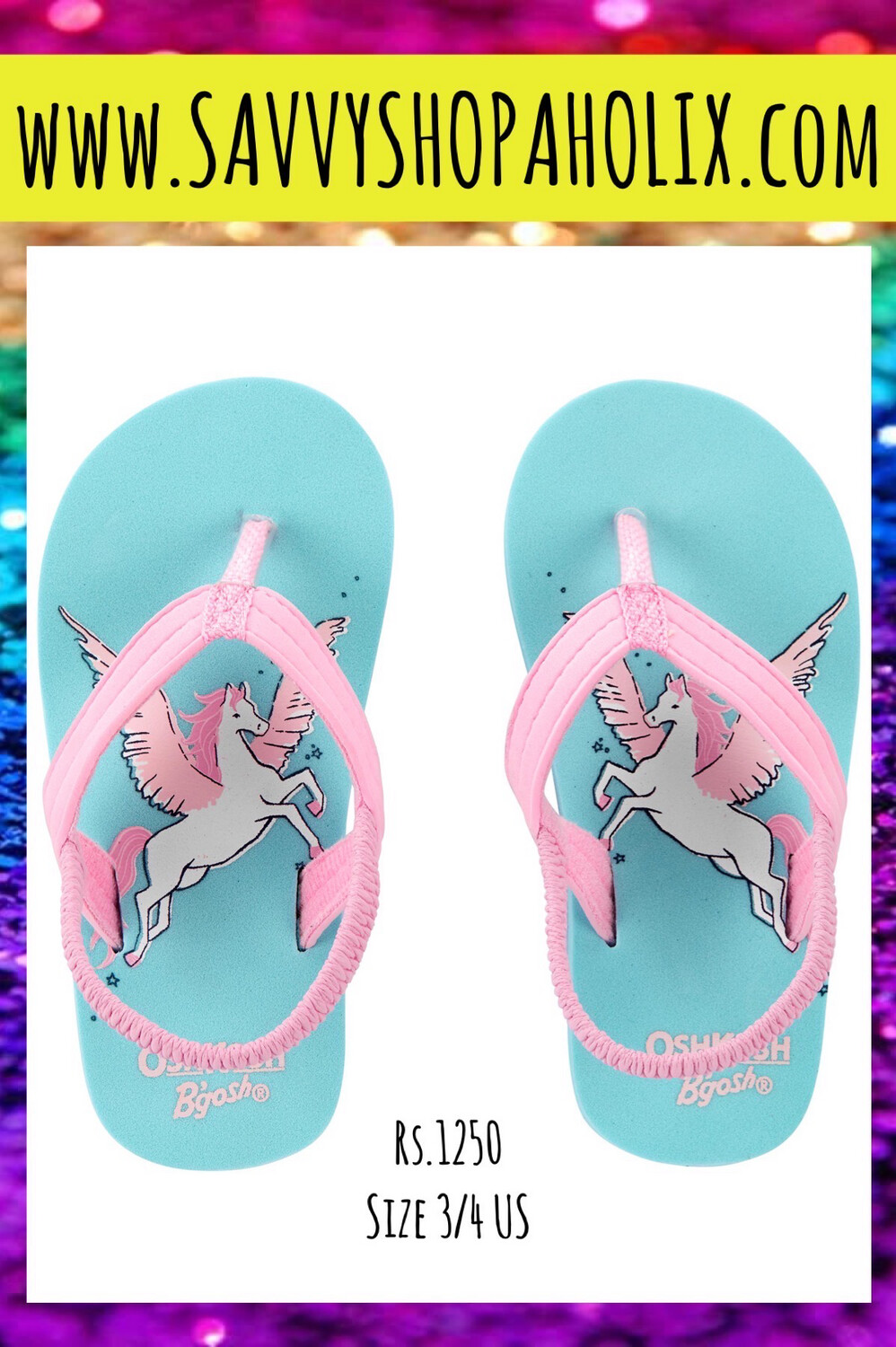 OshKosh Unicorn Flip Flops
