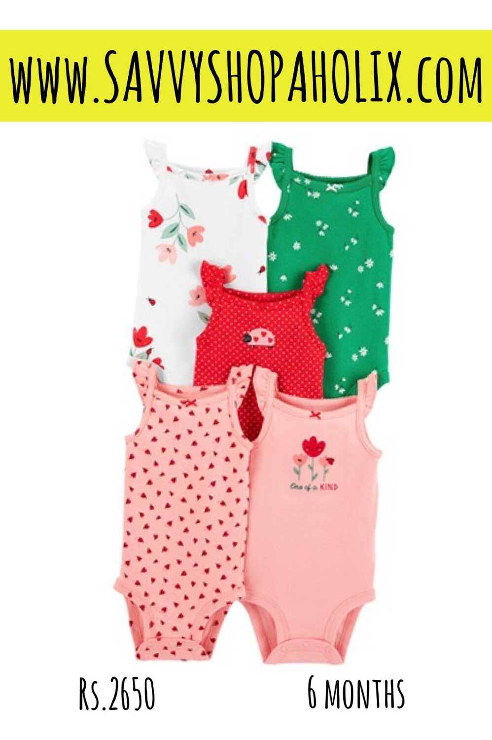 Carter’s 5pk Bodysuit Set- Lady Bird