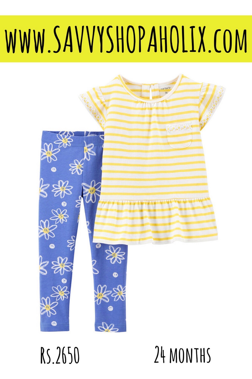 Carter’s 2pc Tight And Top Set- Daisy