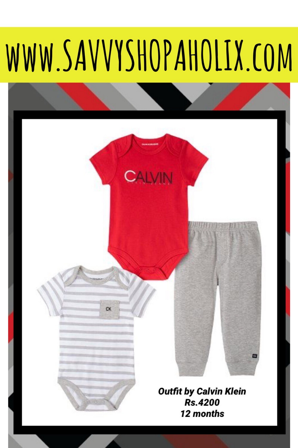 Red Calvin Klein Jeans Bodysuit Set