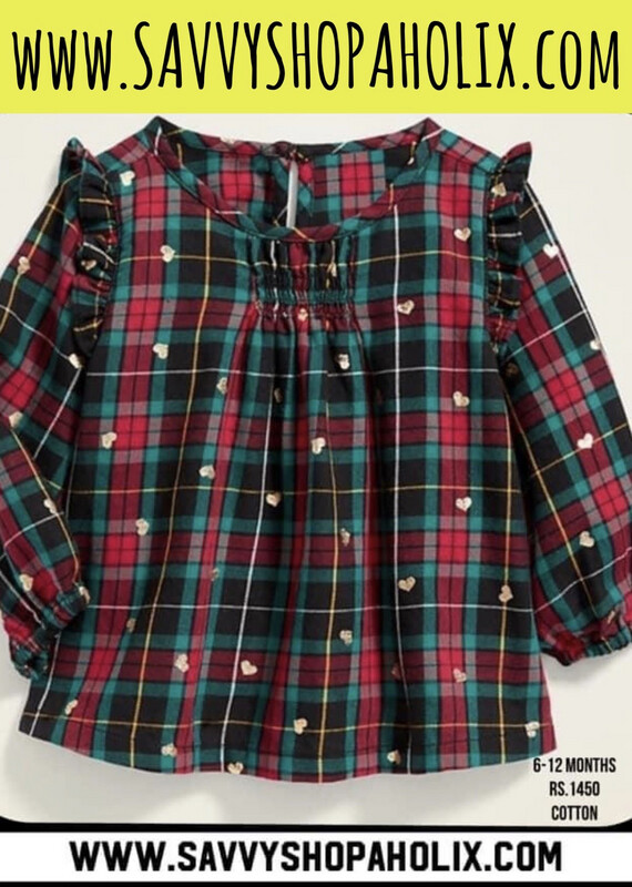 Full Sleeves Gold Hearts Holiday Cotton Top