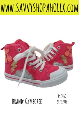 Red High Zip Up Boots/shoes By Gymboree 