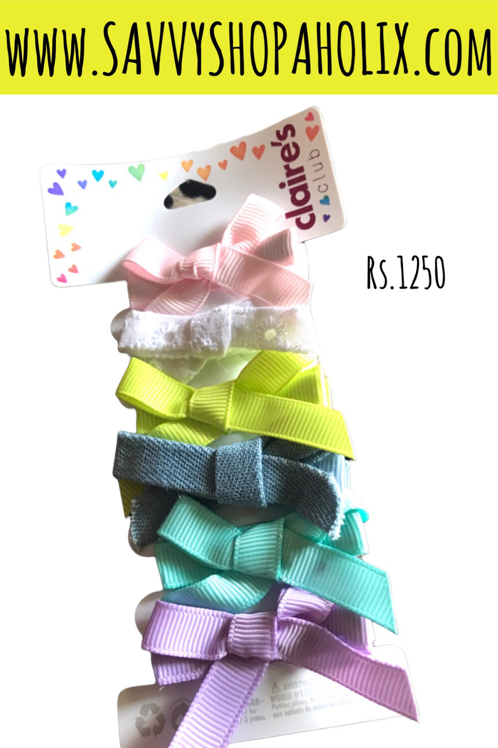 Claire’s 6pk Bows Alligator Ribbon Covered Clips