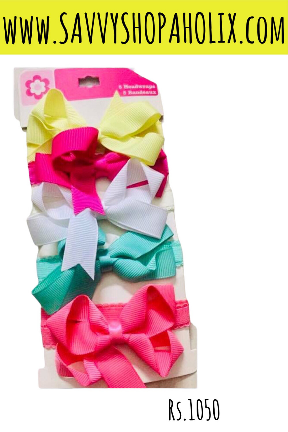 6pk Hair Band/Head Wrap By Adorable For Baby Girls