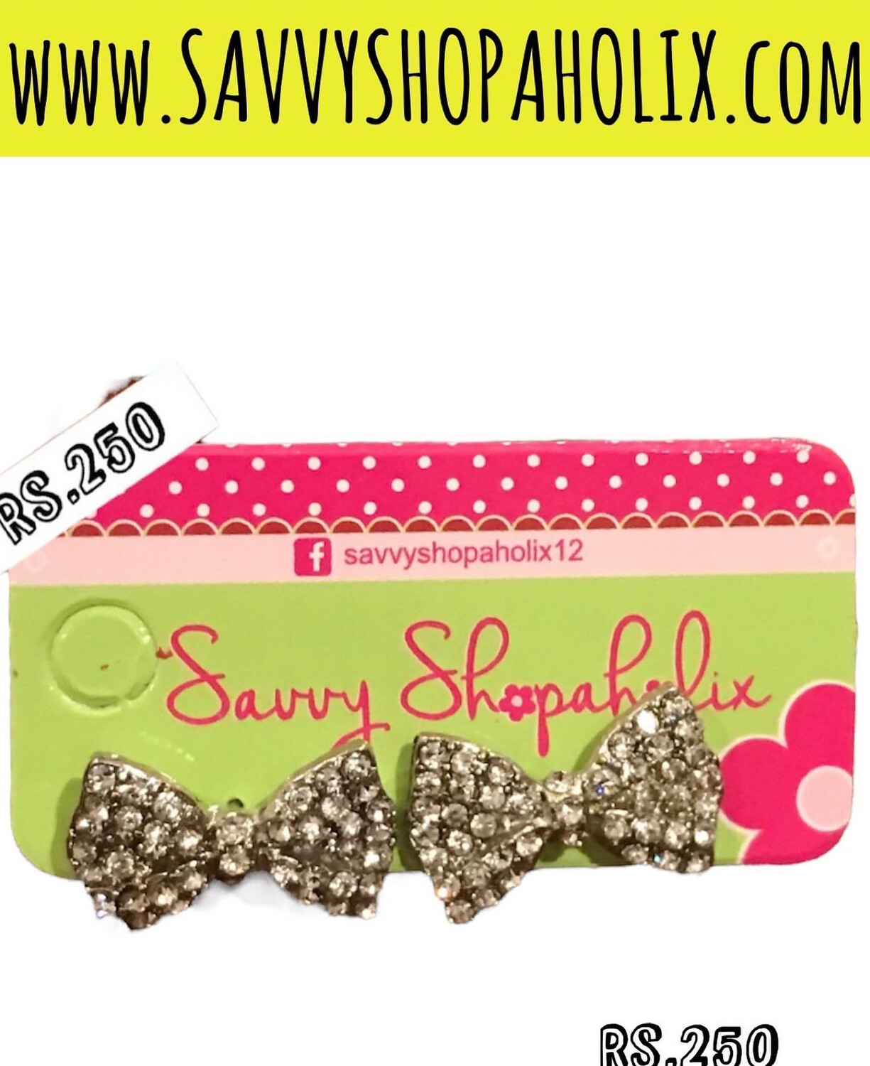 Crystal Bow Studs/Earrings