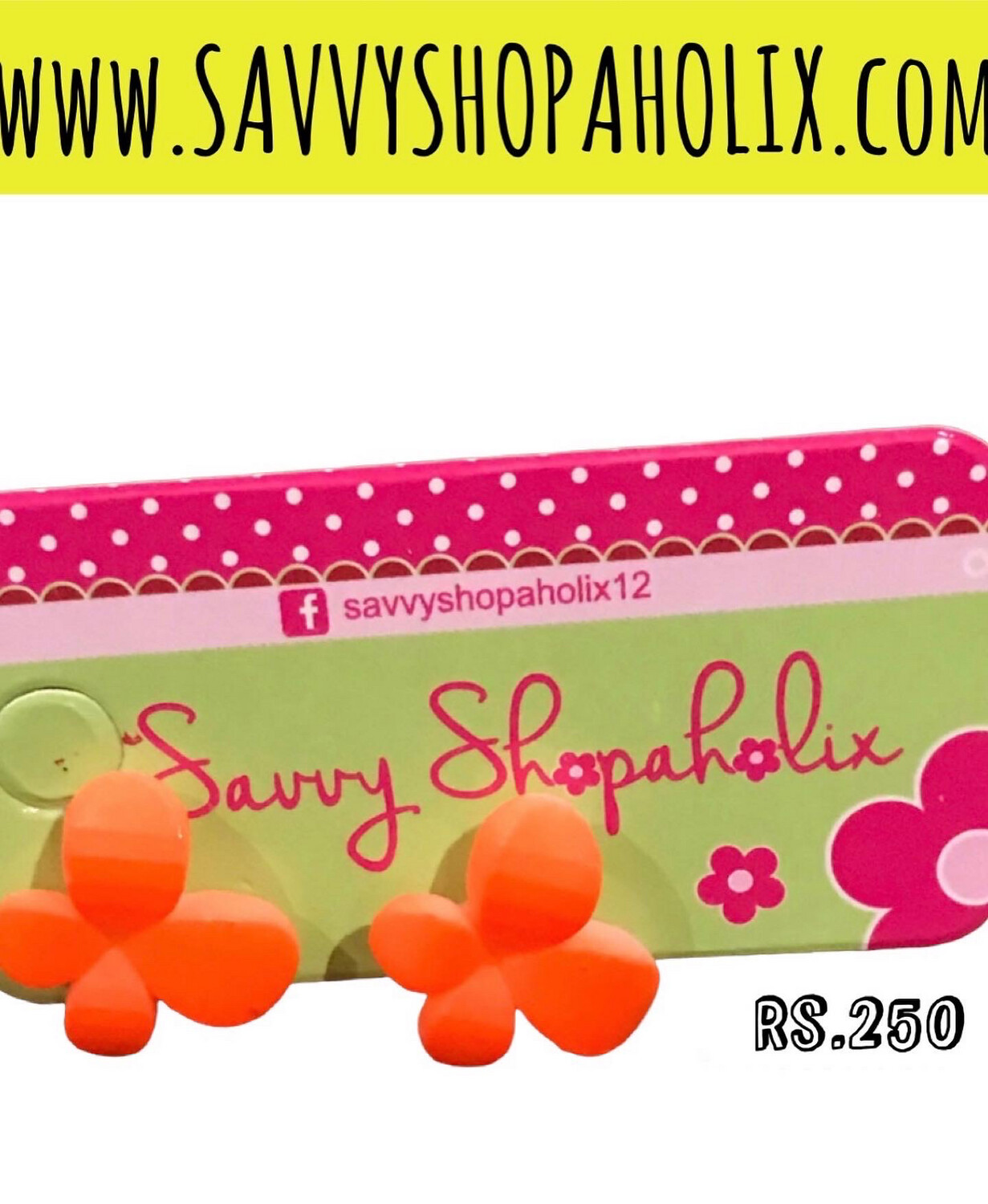 Neon Orange Butterfly Studs/Earrings