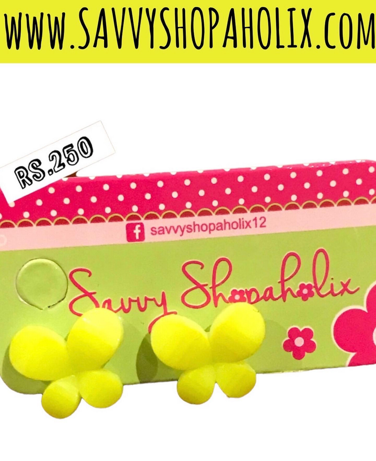 Neon Yellow Butterfly Studs/Earrings