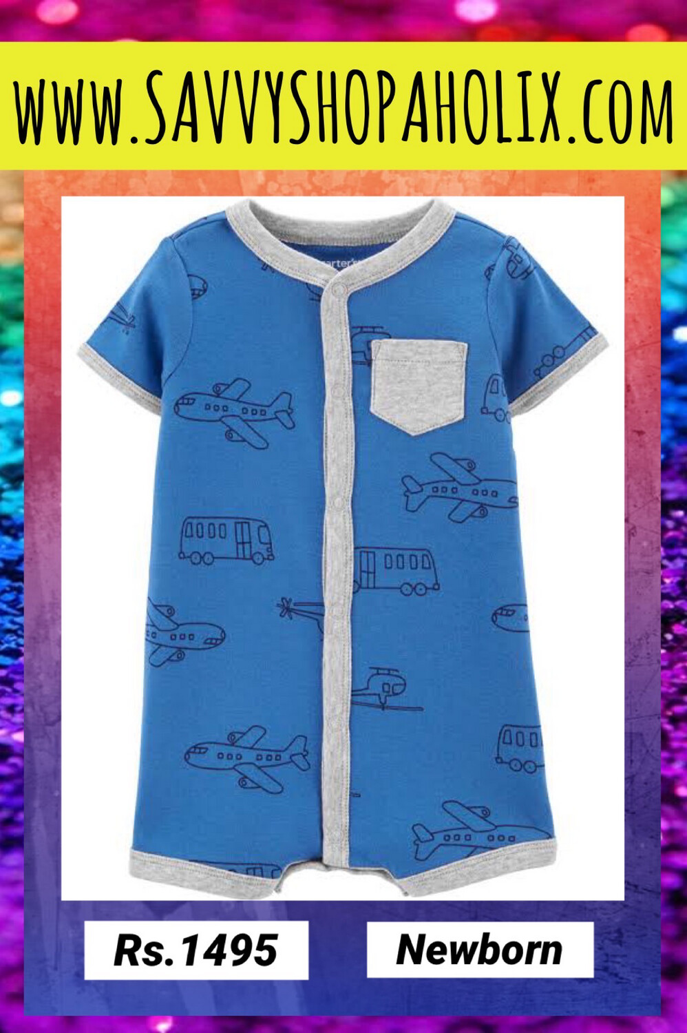 Carter’s Button Up Transportation Romper