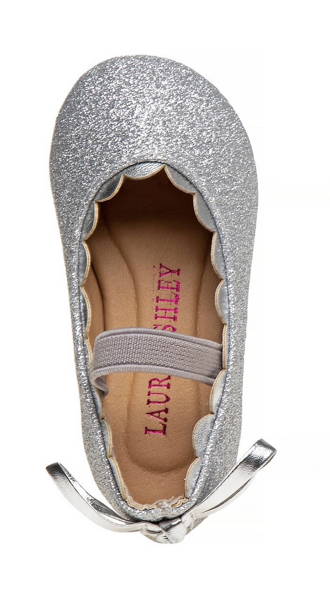 Laura Ashley Baby Girl Silver Glitter Pumps/ Shoes