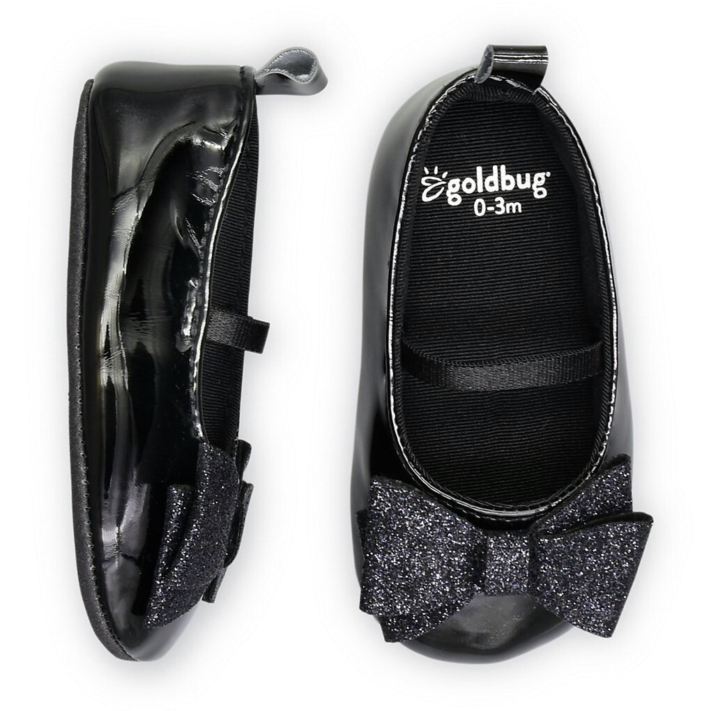 Goldbug Baby Girl Mary Jane Shoes Black Glitter