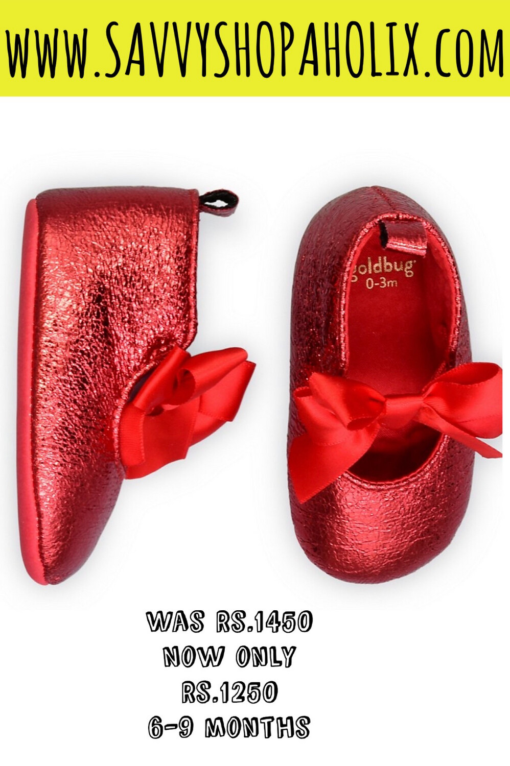 Goldbug Baby Girl Mary Jane Dress Shoe In Red