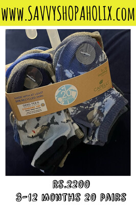 Capelli New York 20 Pair Baby Boy Socks