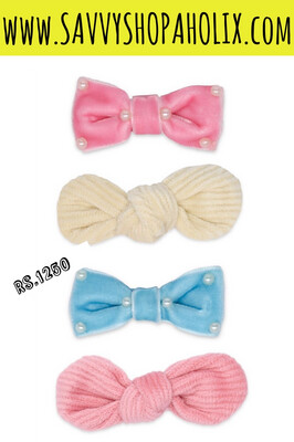 KHRISTIE 4pc Velvet Bow Hair Clips