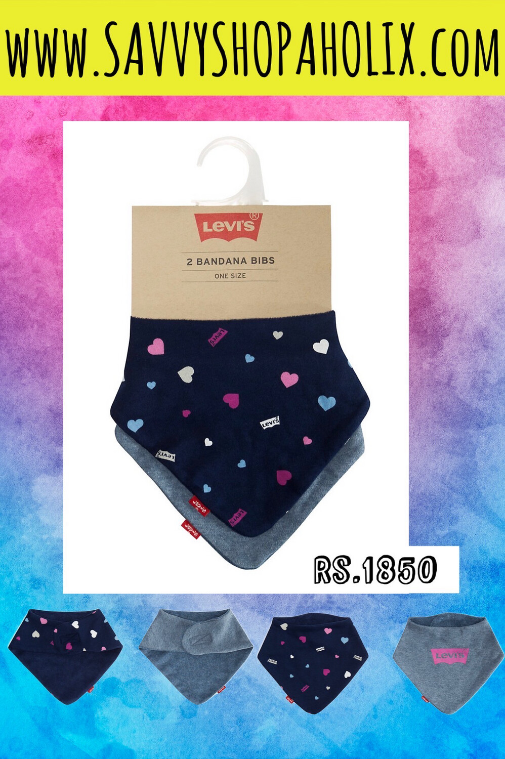 Levi’s Girls 2pk Bandana Bibs