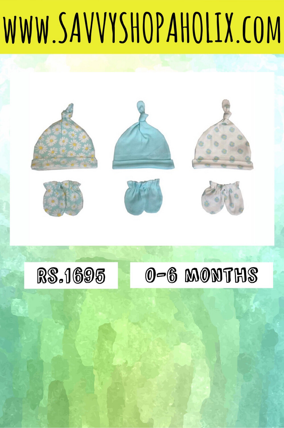 Sterling Baby 6pk Cap And Mittens Set