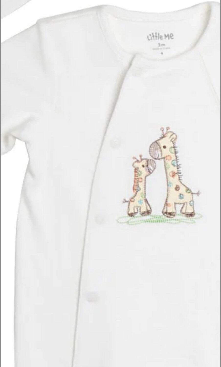 LITTLE ME Sleeper/Romper With Matching Cap Giraffe