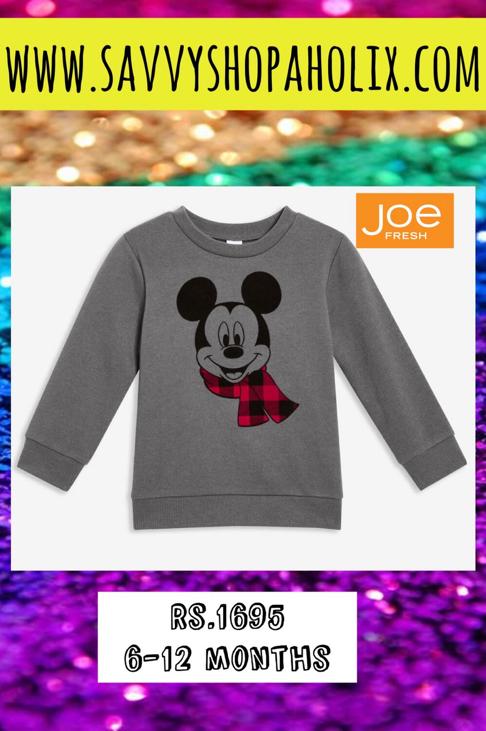 Joe Fresh Disney Mickey Mouse Sweat Shirt