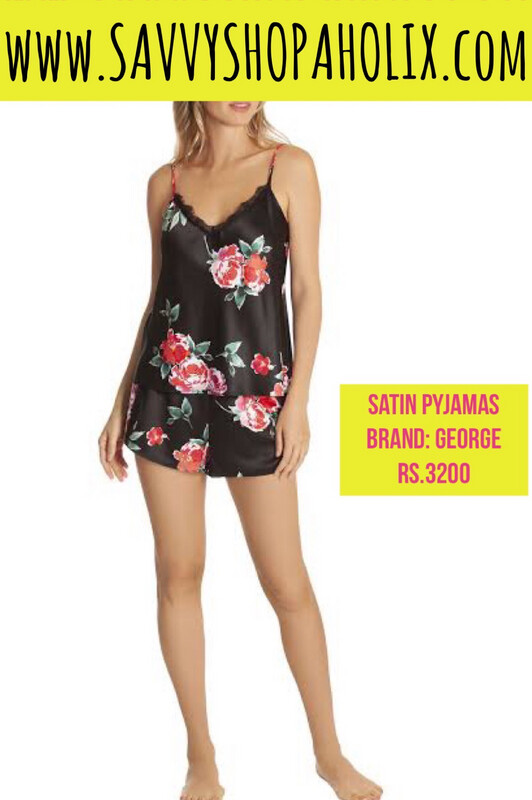 George Satin Sleep Shorts And Tank Set With Lace Trim