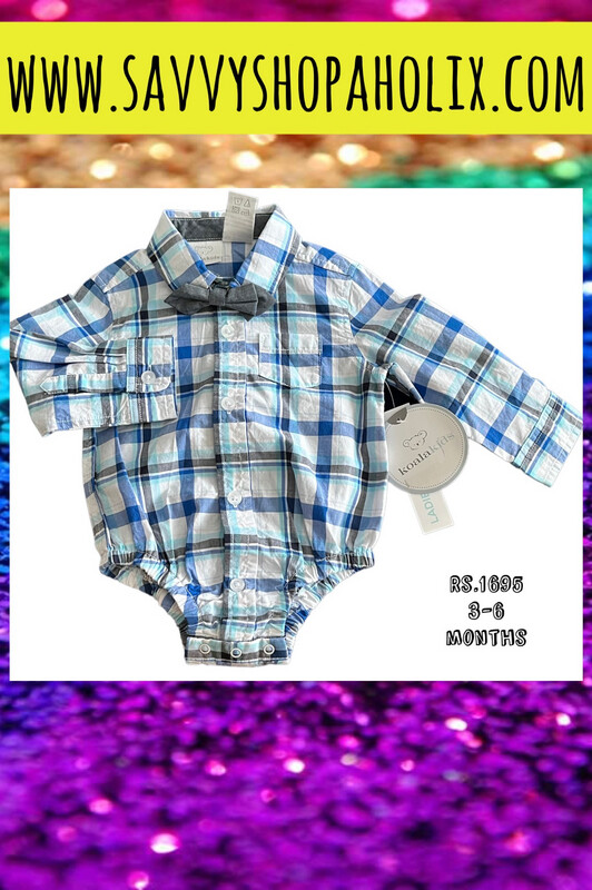Baby Boy Button Down body suit By Koala Kids