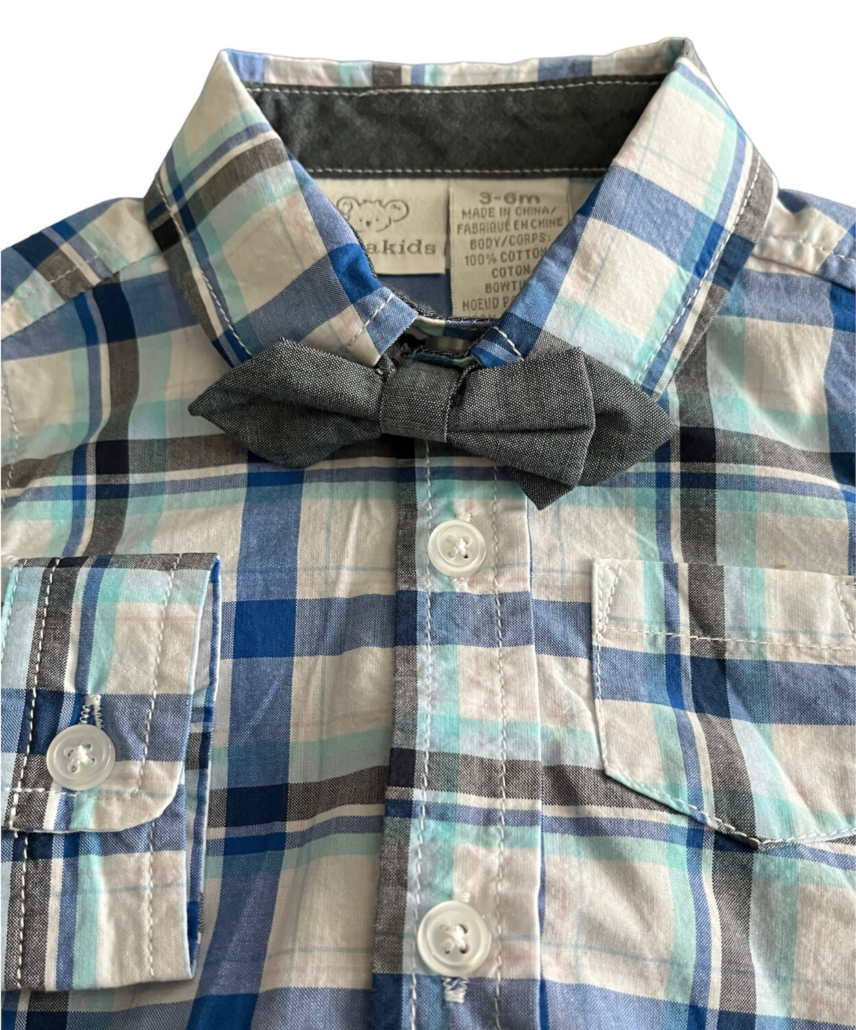 Baby Boy Button Down body suit By Koala Kids