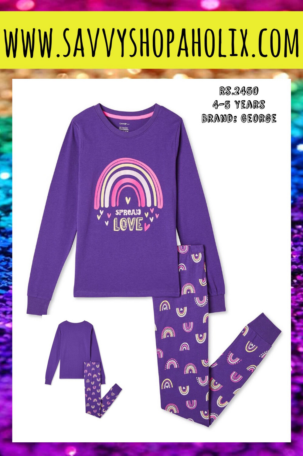 George Cotton Night Suit- V Spread Love