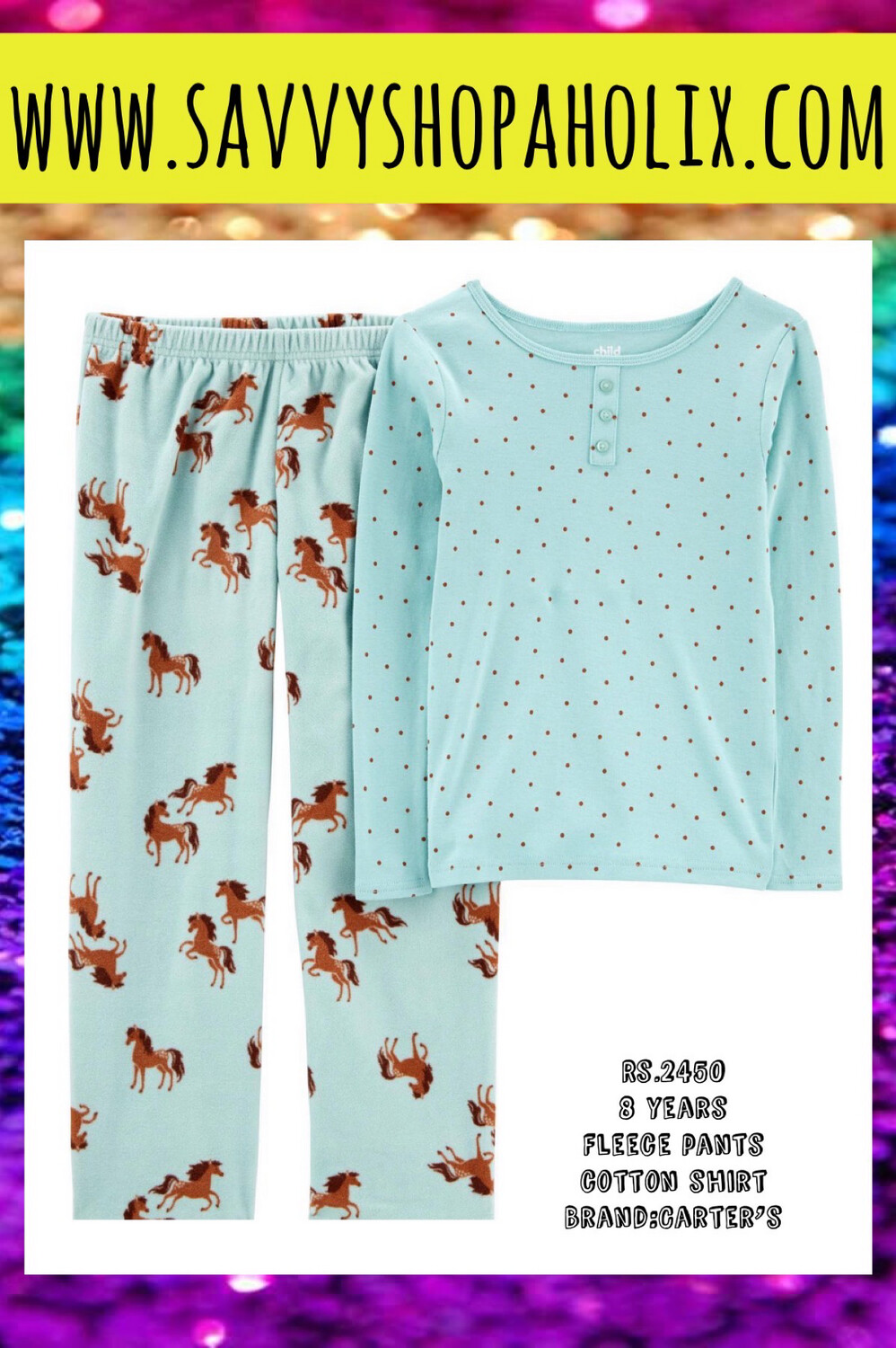 Carter’s Fleece Pants Cotton Shirt Night Suit