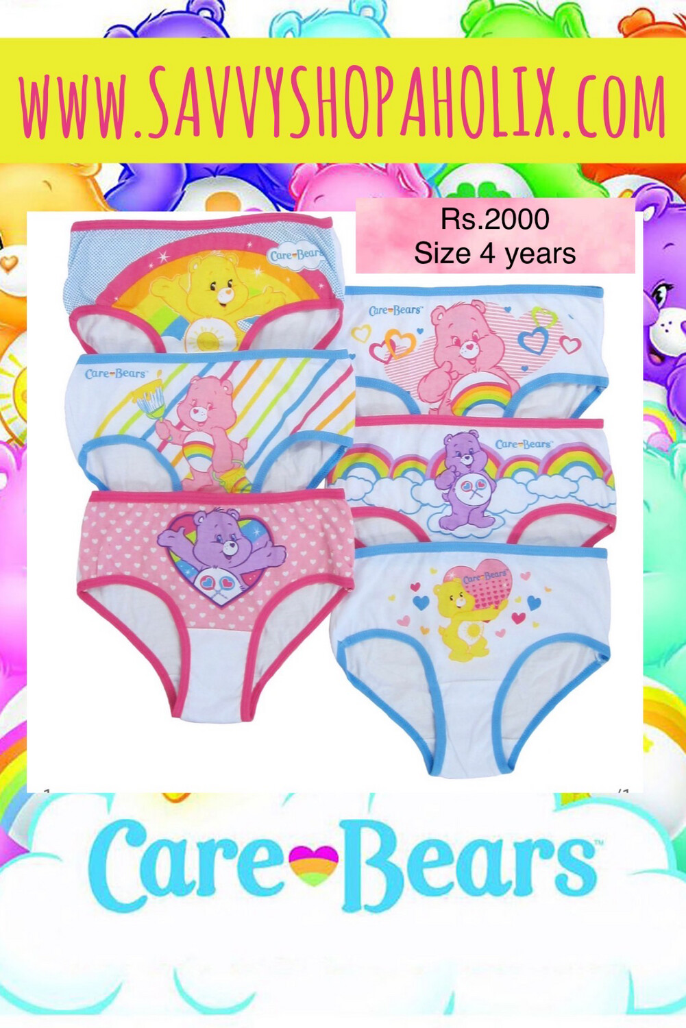 Care Bears 6pk Underwears