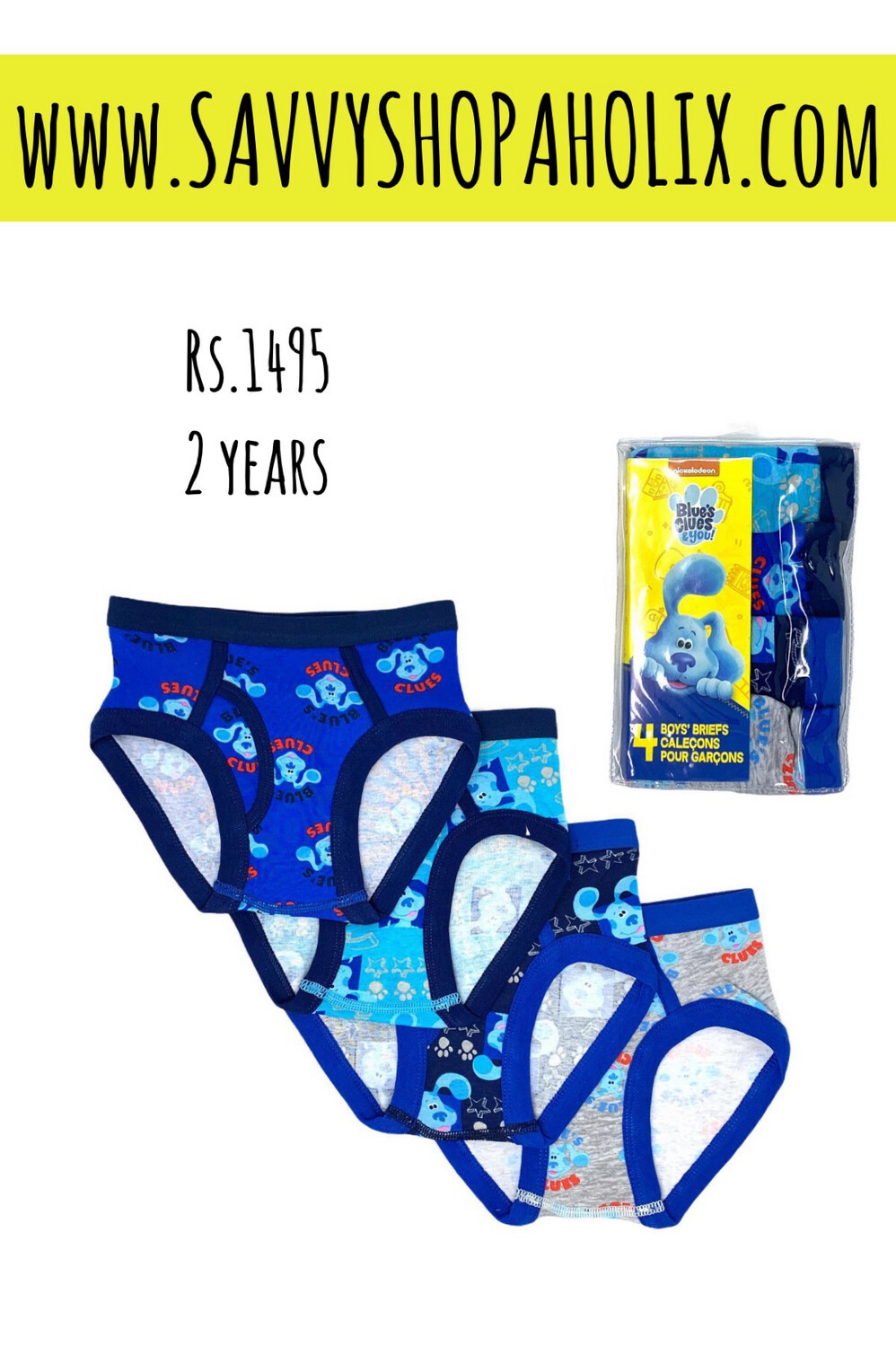 BLUE&#39;S CLUES 4PK BOY&#39;S UNDERWEAR