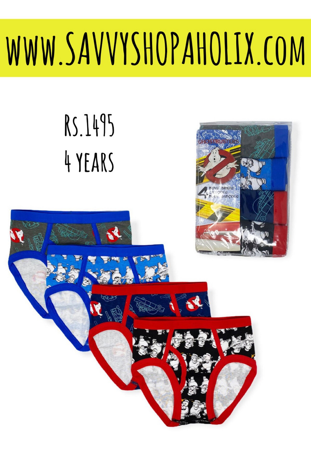 CASPER 4PK BOY&#39;S UNDERWEAR