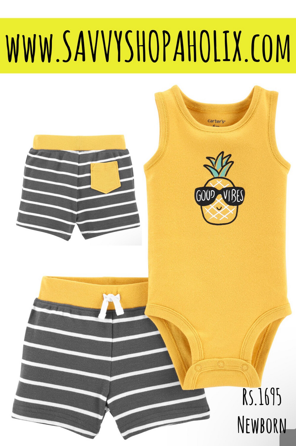 Carter’s 2pk Shorts And Bodysuit Outfit-pineapple