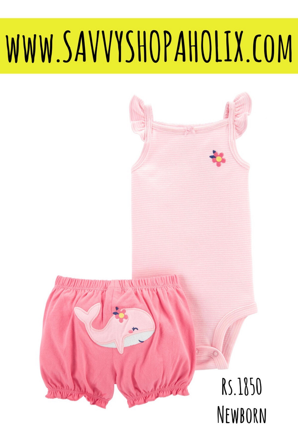Carter’s 2pc Cotton Shorts Outfit - Whale