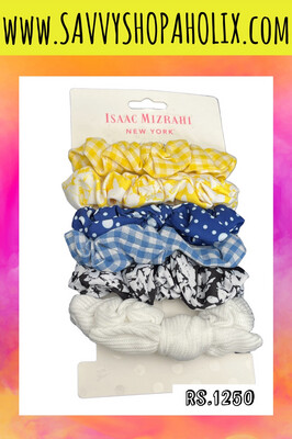 ISAAC MIZRAHI NEWYORK 6PCS SCRUNCHIES