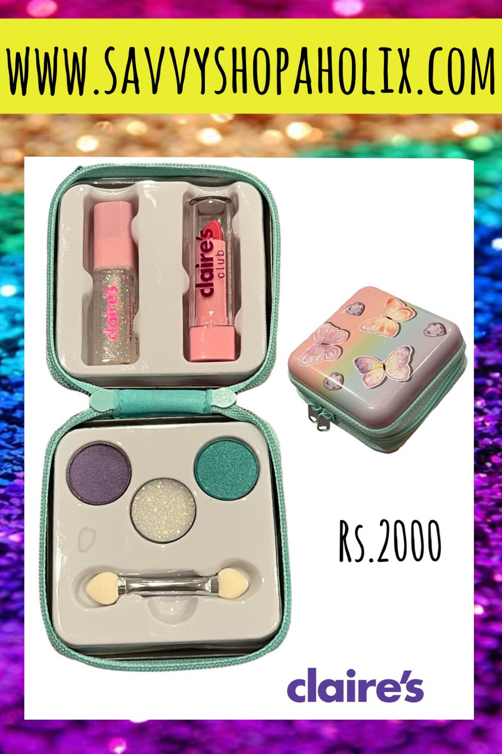 CLAIRE'S ZIP UP MAKEUP BAG