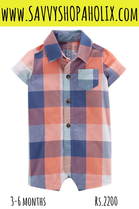 CARTER&#39;S COTTON ROMPER-PLAID