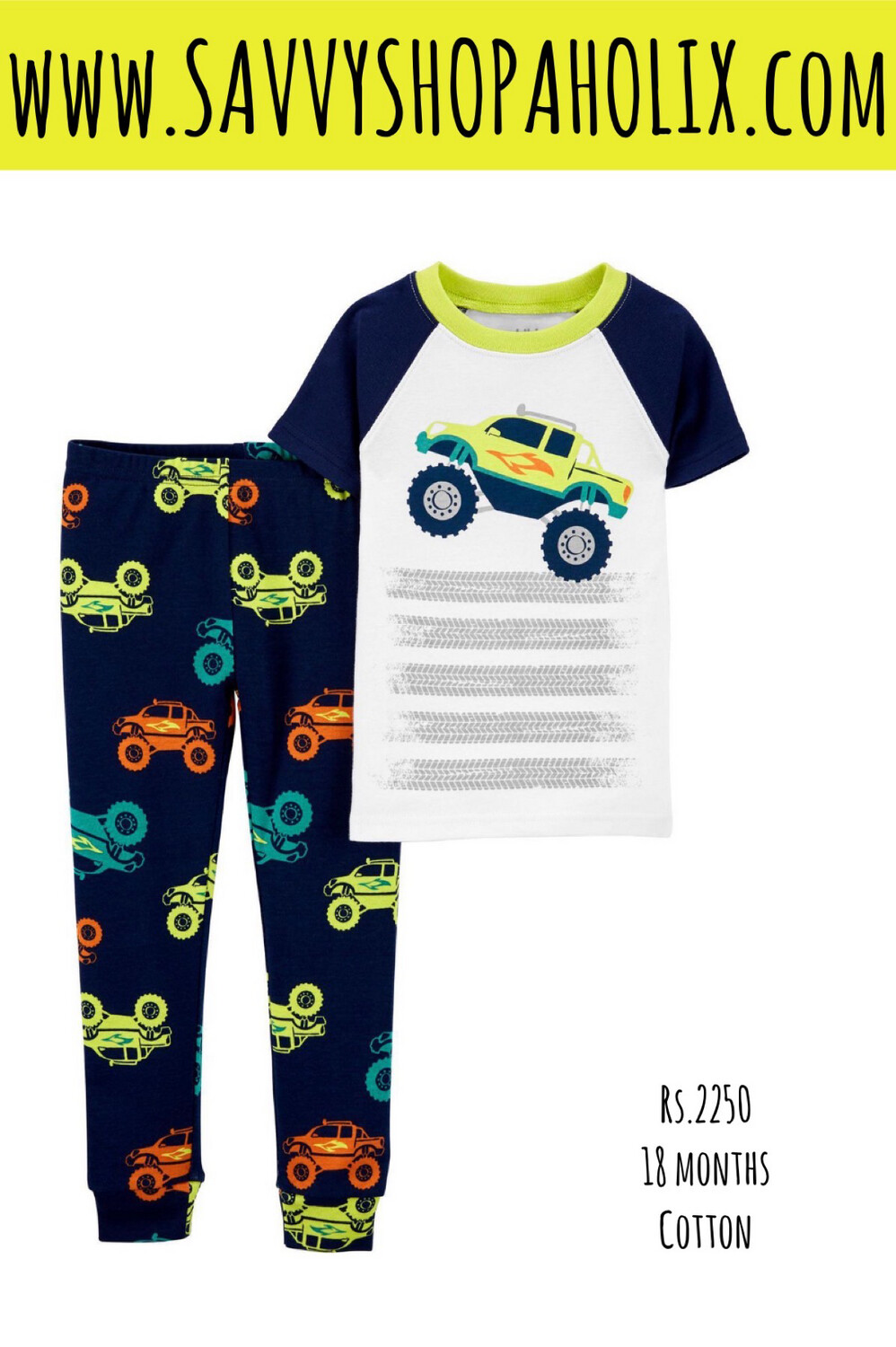 CARTER&#39;S COTTON NIGHT SUIT- TRUCK