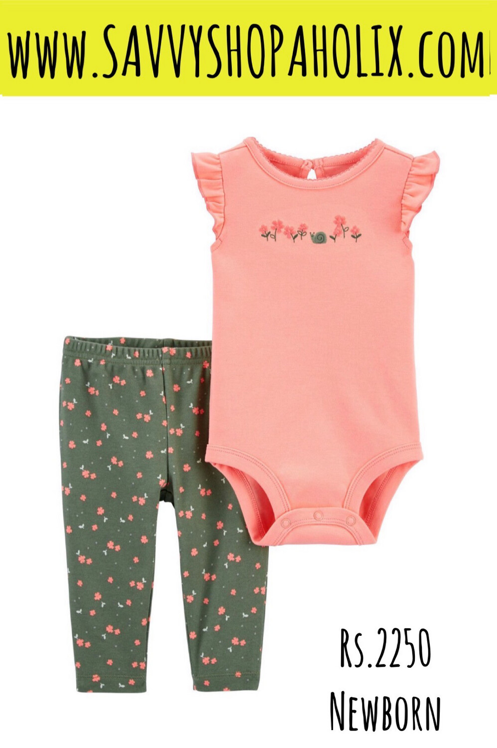 Carter’s 2pc Cotton Bodysuit And Pants Outfit