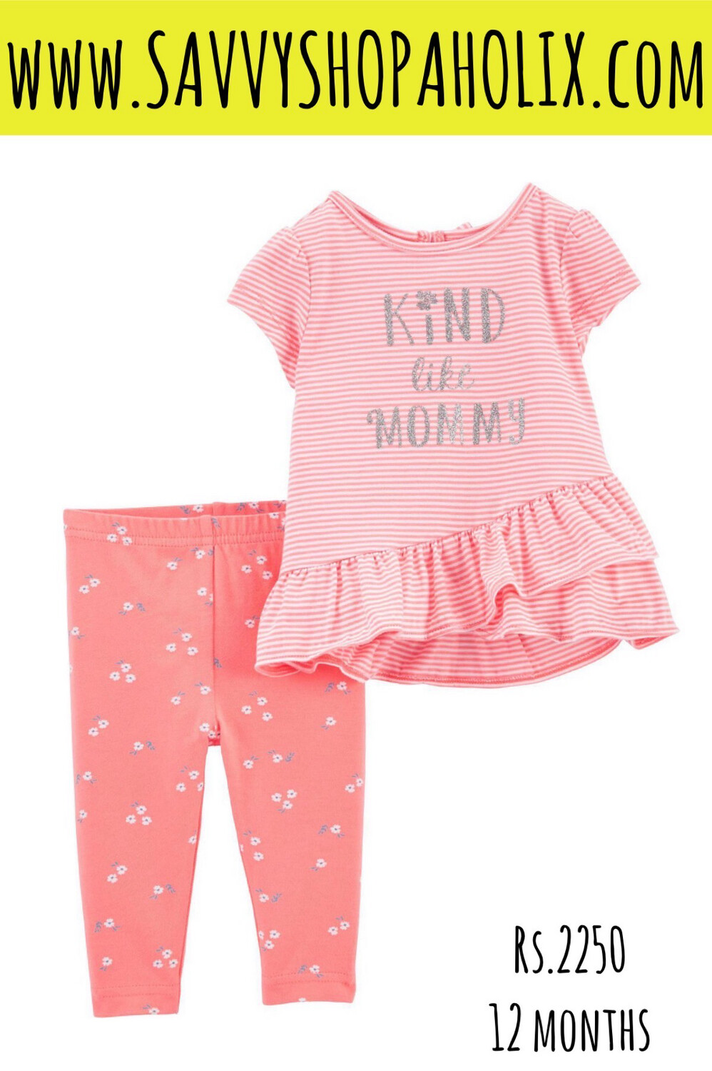 Carter’s 2pc Cotton Outfit- Rise And Shine