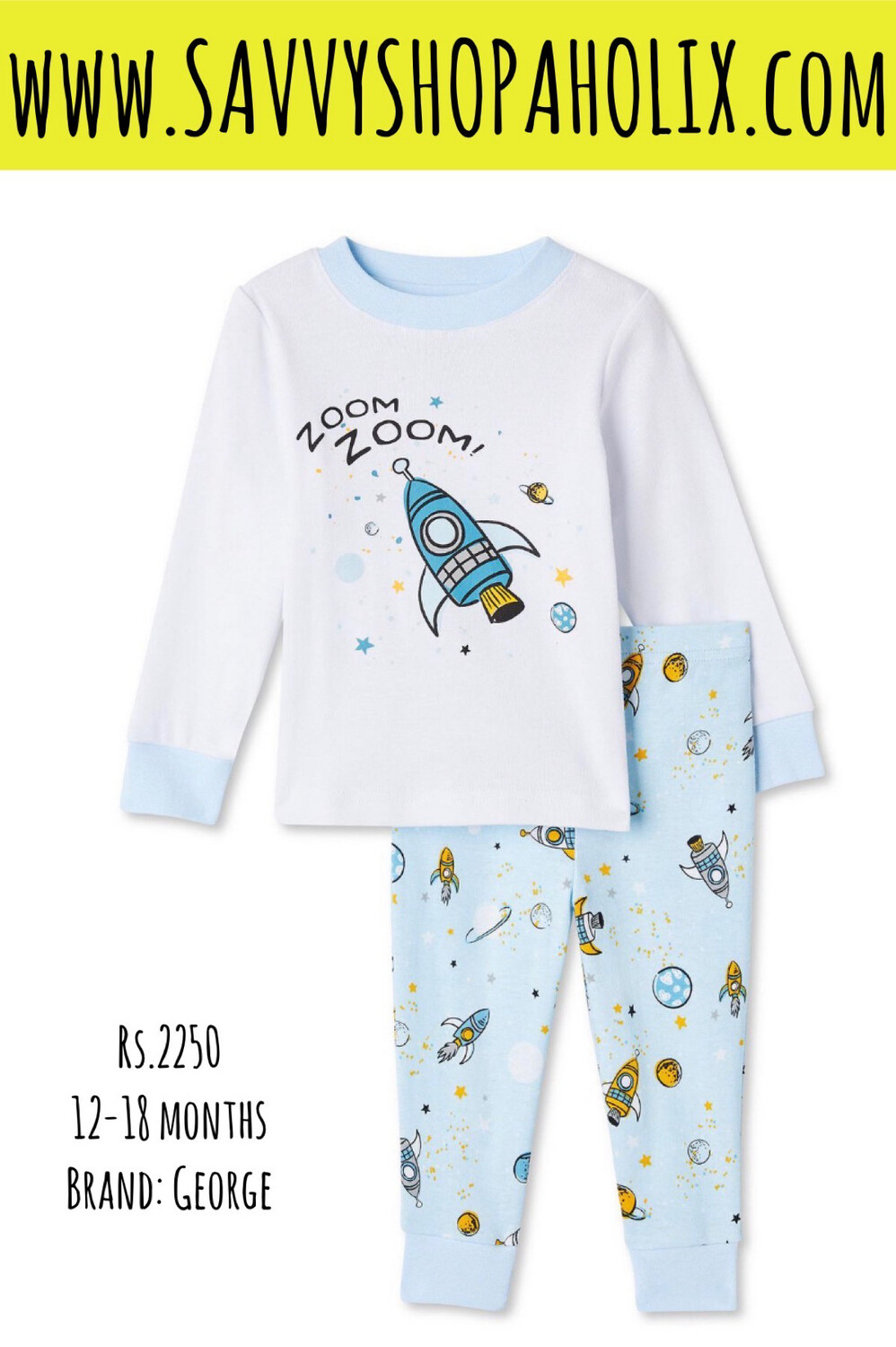 George 2pc Baby Outfit- Zoom Zoom