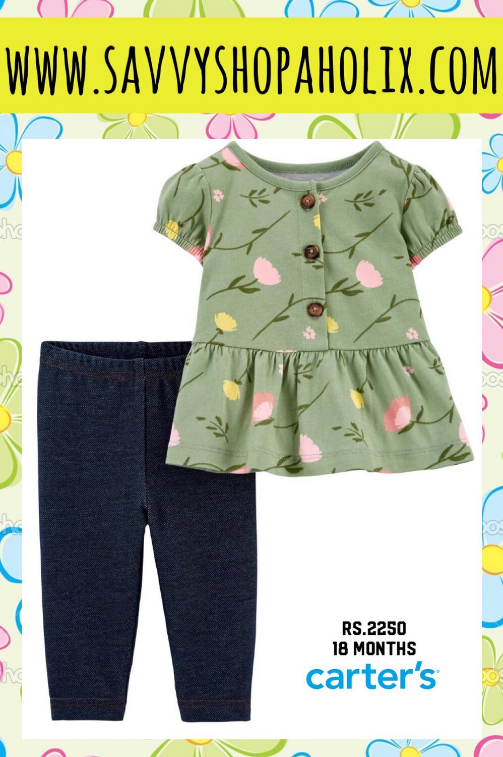 Carter 2pc Cotton Too And Pants Set