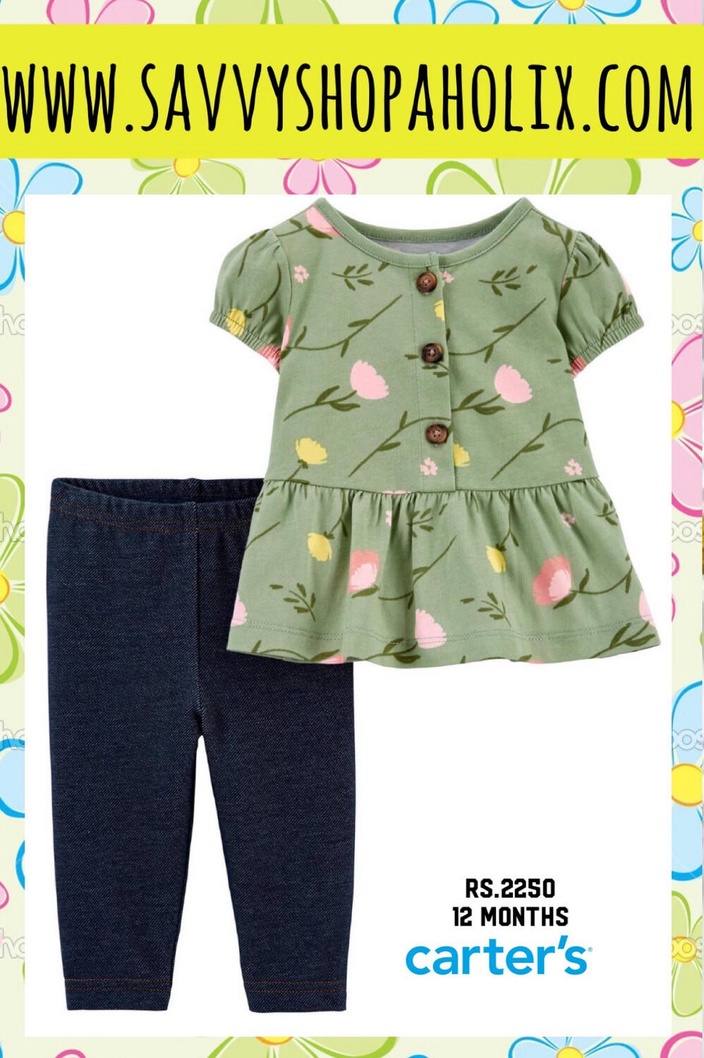 Carter 2pc Cotton Too And Pants Set