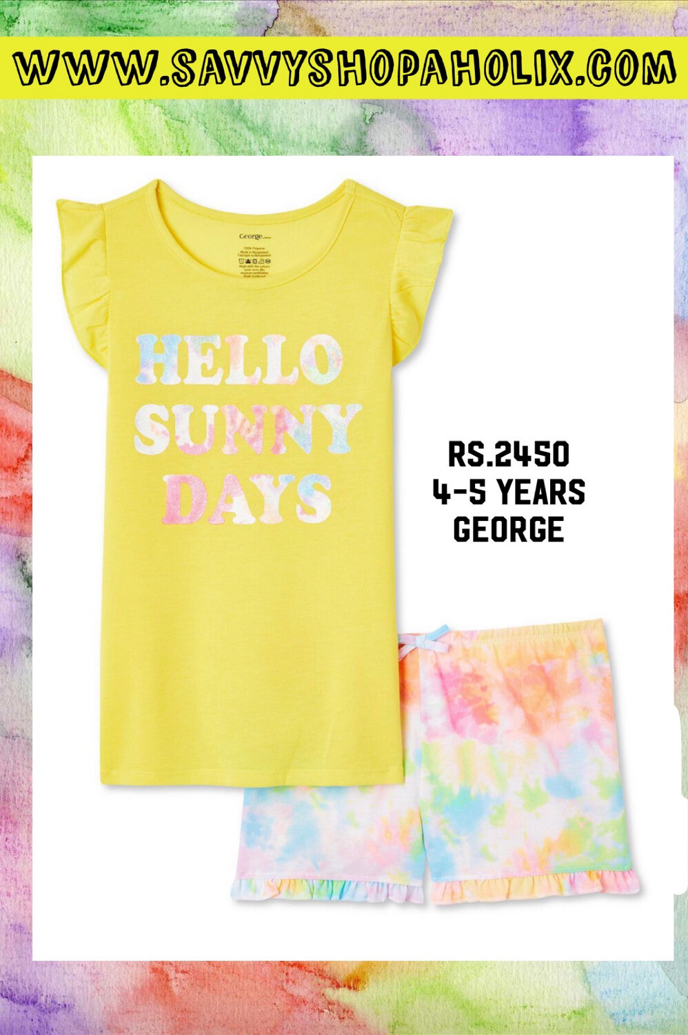 George 2pc Cotton Shorts Outfit