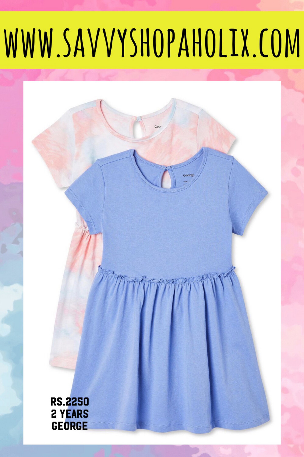 George Girls 2pk Cotton Dresses