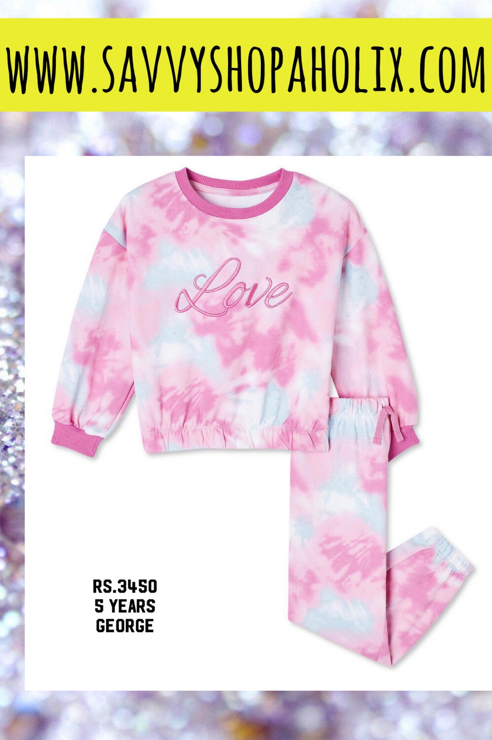 George Toddler Girls Tie-Dye Lounge Wear 2-Piece Set