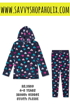 George Fleece Hooded Top And Pants Set