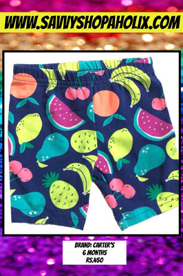 Cotton Fruit Print Shorts by Carter's