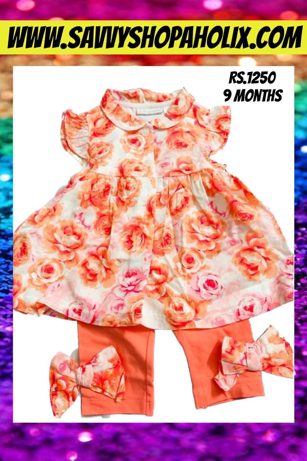 2pc Cotton Dress With Capri Tights