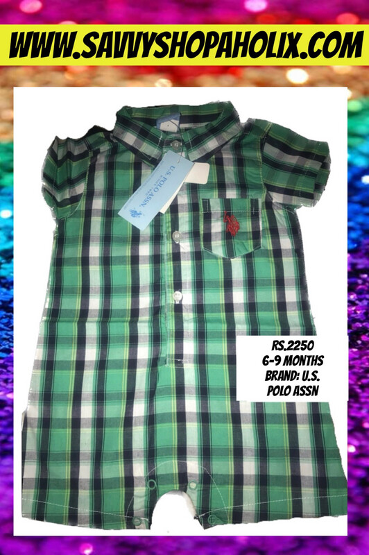 Boys Cotton Romper By U.S Polo ASSN.