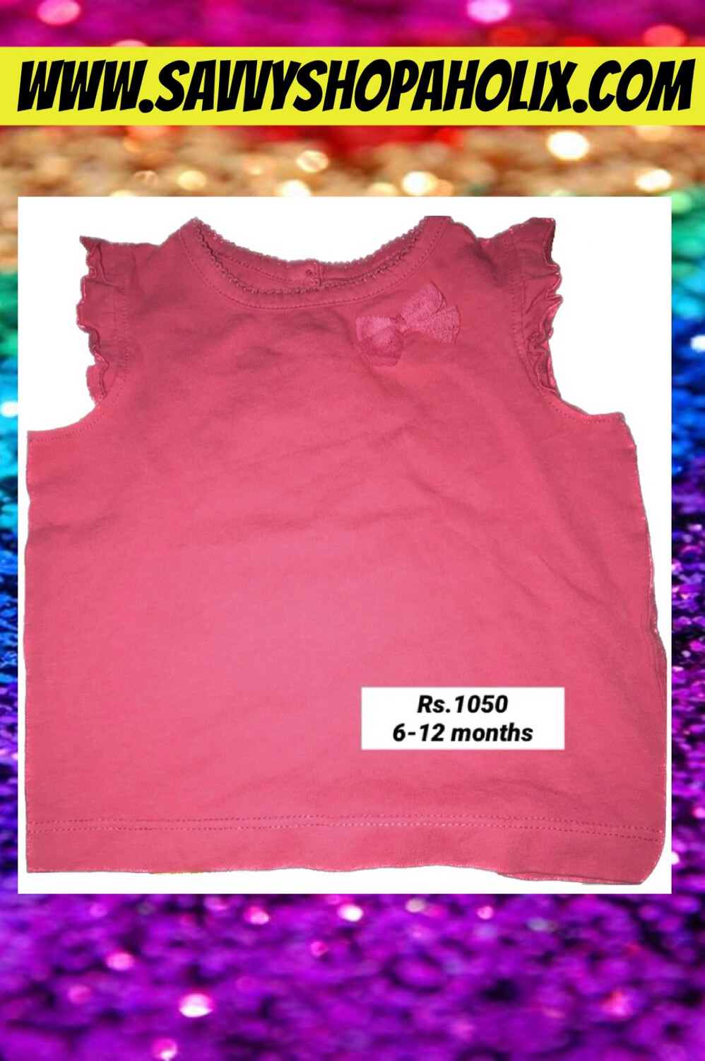 Baby Girl Ruffle Sleeve T-shirt- bow