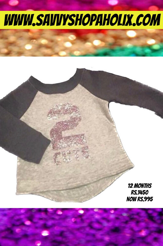 2 Cute Glitter Baby Girl Sweat Shirt
